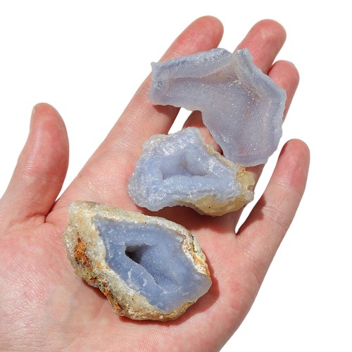 Natural blue chalcedony agate - blue,