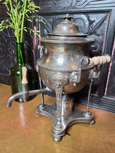 Antique silver plated samovar - antique,