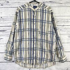 Wrangler Western Shirt Mens L Vintage Grandad Collar Patterned Plaid