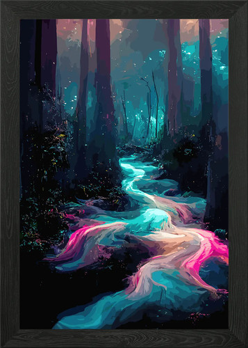 Mystical forest stream - stream, framed