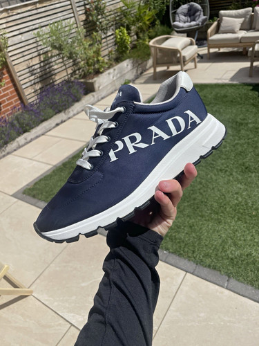 Prada milano navy white - navy/white, logo