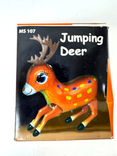 Vintage Jumping Bambi Deer Reindeer Tin Metal Toy BNIB