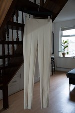Womens Zara High Waisted Skinny Trousers Split Size S Cram White