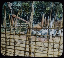 GRAVE OF A KING THE CONGO AFRICA 1891 Magic Lantern Slide PHOTO