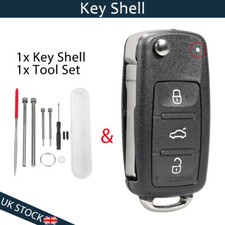 Key Fob Case 3 Button + Tool For Skoda Fabia Superb Yeti Citigo Seat Altea Ibiza