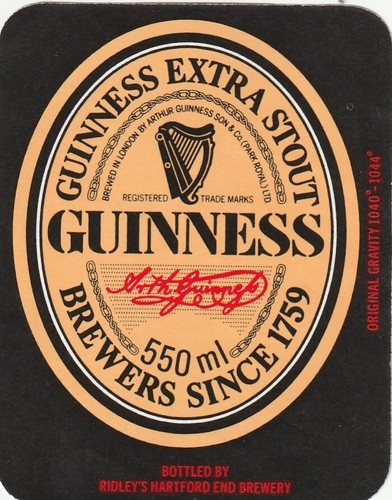 Beer bottle label guinness - label,