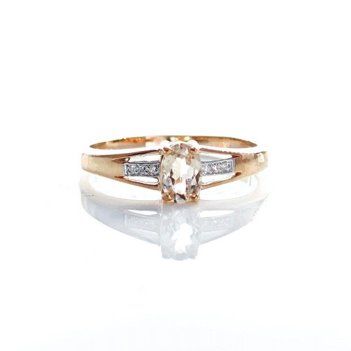 9ct morganite ring diamond - morganite,