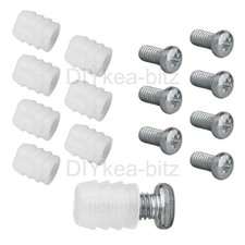 8 IKEA 102267 Plastic Sleeves Bed Slat Support & 8 Screws 105163 MALM HEMNES