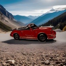 Eye Catching Red Porsche 911 Carrera G Cabriolet Enamel Pin Badge. A16