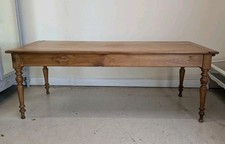 Antique Rustic French Ash Refectory Dining Table + Seats 6-8