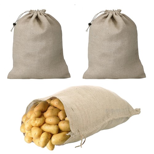 Pack burlap bags with - pack,