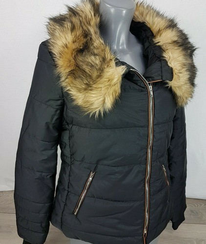 Quilted coat fur jacket collar - coat,
