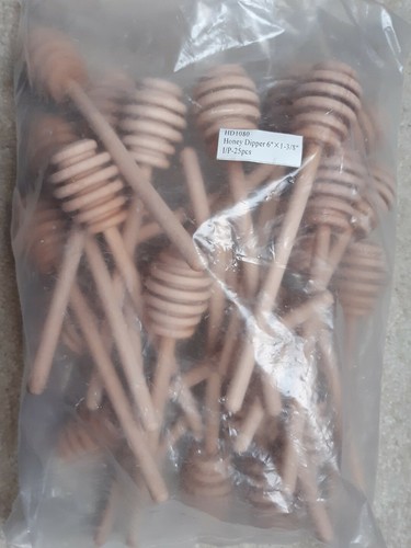 Long honey dipper wooden - long, spoon