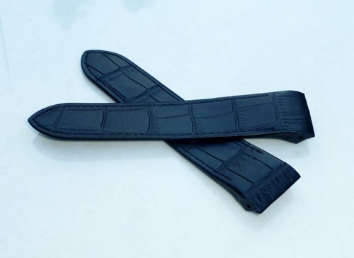 23mm black leather band strap - band,