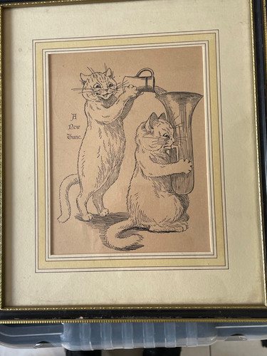 Vintage louis wain framed - vintage,