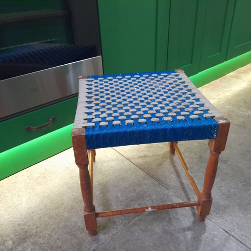 Vintage stool rush - vintage, rattan
