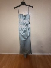 Alexia Designs SZ 10 Strapless Honeydew Satin & Lace Bridesmaid Dress
