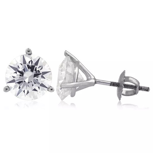 Stud earrings solid 14k white - stud,
