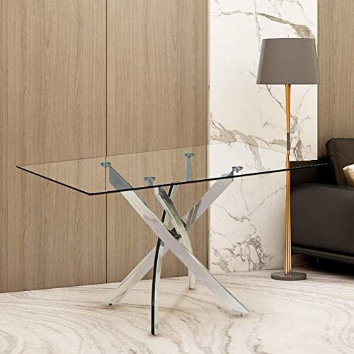 Rectangular glass dining - glass, table