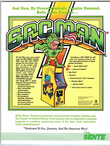 Sacman arcade flyer original - arcade,