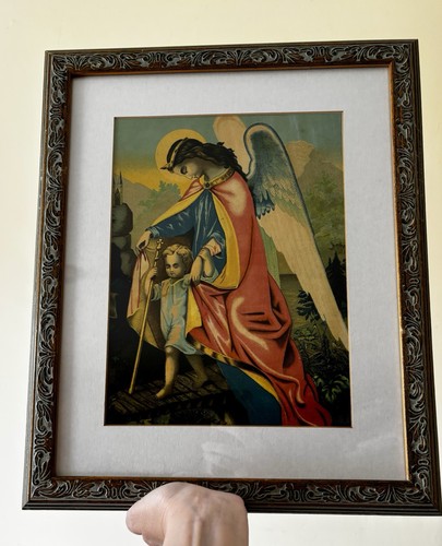 Antique guardian angel 19th - angel,