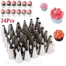 CAKE NOZZLE SET BOX 24 PIECES TOOL ICING PIPING – CUPCAKE SUGARCRAFT DECORATING