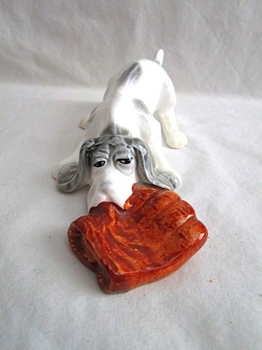 Vintage porcelain basset hound - vintage,