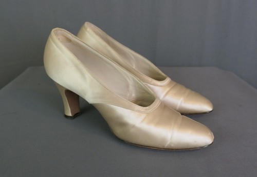 Vintage off white silk - off, satin