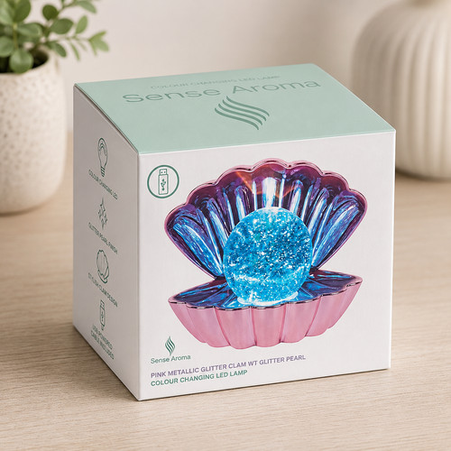 Pink metallic glitter clam - pink,