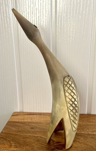 Vintage carved horn - carved, bird