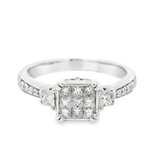 Beaverbrooks 18ct White Gold Diamond Cluster Ring 0.50ct