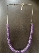 Amythest Sterling Silver Necklace with  Amethyst Stones
