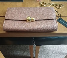 Pink Glitter Clutch Bag with