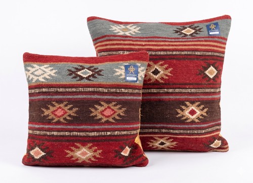 Red cushion cover kilim wool - cover,