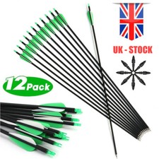 Archery 30 Inch Carbon Arrow Spine 500 Hunting Arrows for Compound & Recurve Bow