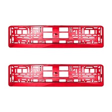 2 x RED Chrome Number Plate
