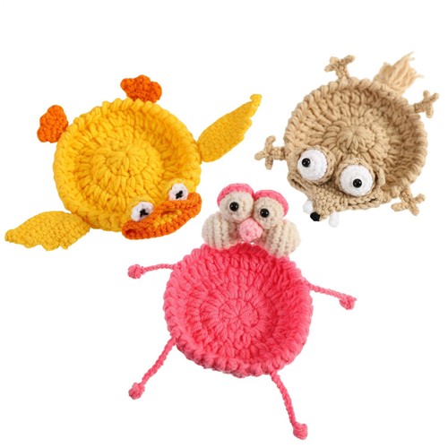 Funny crochet coasters cute - funny, coasters,