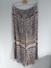 New One Hundred Stars ? MEHNDI BOHO PAISLEY Palazzo Pants M/L Indian Heritage