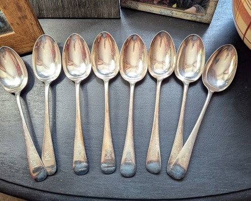 Antique silver plated spoons - silver,