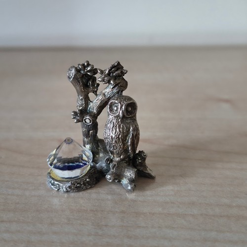 Metal owl figurine ornament - figurine/ornament, on