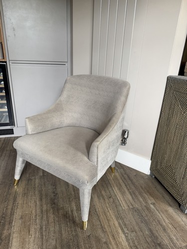 Beige cowhide armchair accent - cowhide,
