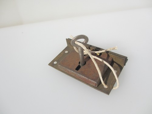 Vintage brass cabinet lever - brass,