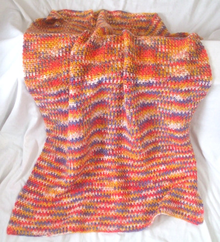 Multicolour hand crochet throw - crochet,
