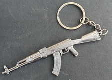 Mini Model Grey AK47 Assault Rifle Gun Keyring Solid Metal 10cm UK Seller