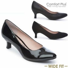 Womens Ladies Wide Fit Mid