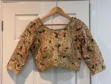 Gold Lengha Skirt with Sleeve