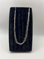 Southwestern Silver Necklace Liquid Silver 5 Strands , Silver Ball Detail .925