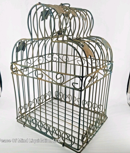 Vintage metal bird cage - bird, decor