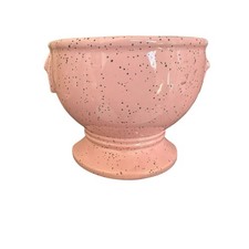 VINTAGE McCOY ART POTTERY USA Pink SPECKLED HALF ROUND WALL POCKET PLANTER VASE