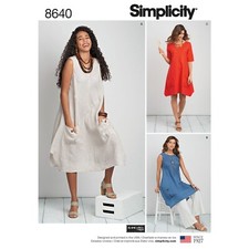 SIMPLICITY 8640 MISSES DRESS OR TUNIC Sewing Pattern Sizes 10-18 & 20W-28W